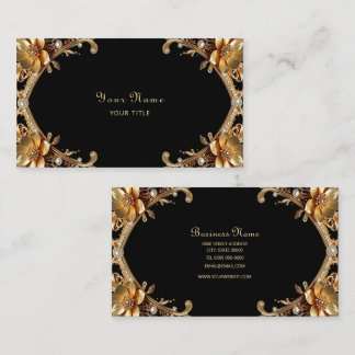 Tarjeta de visita con marco de oro elegante