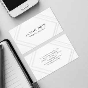 Tarjeta de visita con marco rectangular blanco lim