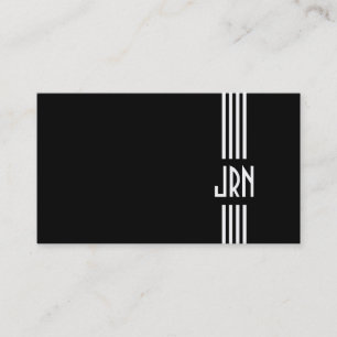 Tarjeta De Visita ~ con monograma del art déco blanco y negro