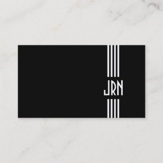 Tarjeta De Visita ~ con monograma del art déco blanco y negro