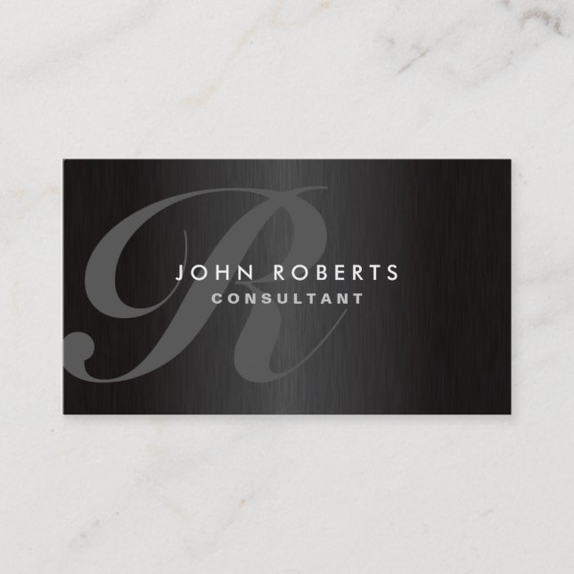 Tarjeta de visita con monograma, elegante, moderna (Anverso)