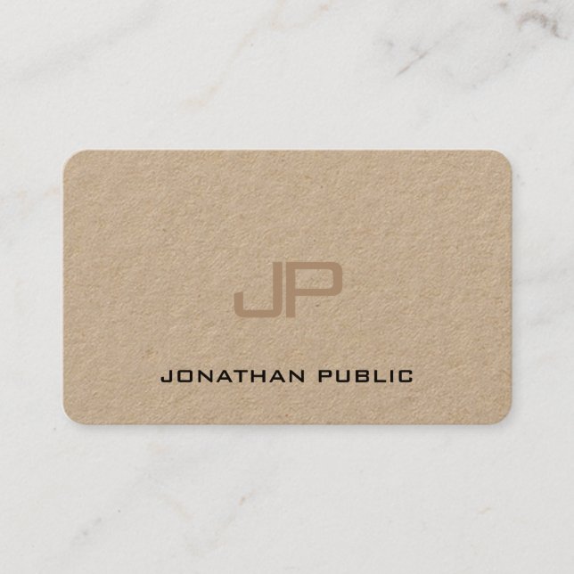 Tarjeta De Visita Con monograma elegante real superior del papel de (Anverso)
