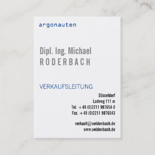 Tarjeta De Visita Con monograma en formato vertical