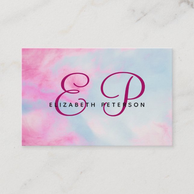 Tarjeta de visita con monograma en un estilo senci (Anverso)