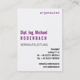 Tarjeta De Visita Con monograma en vertical