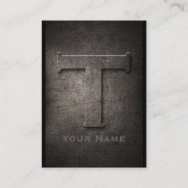 Tarjeta de visita con monograma metalizado de