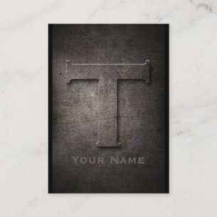 Tarjeta de visita con monograma metalizado de