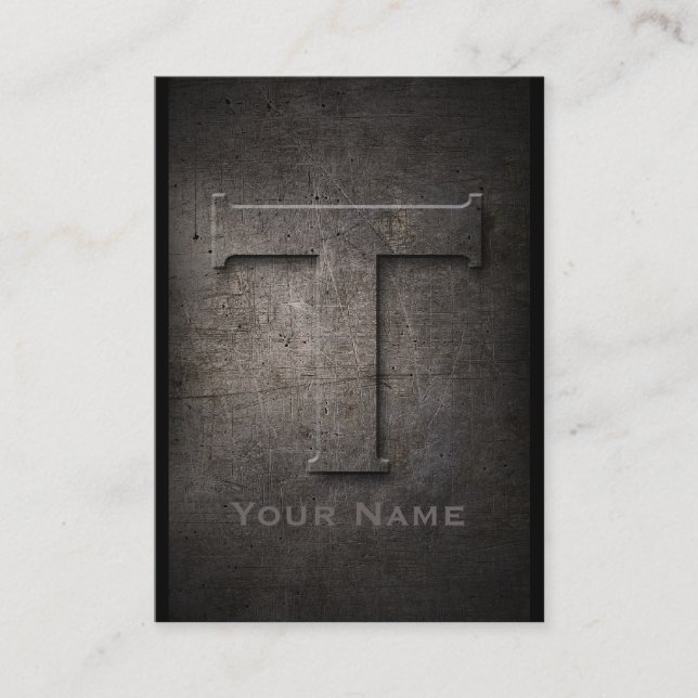 Tarjeta de visita con monograma metalizado de (Anverso)