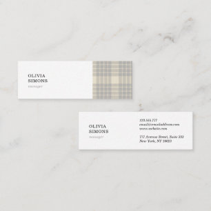 Tarjeta de visita con patrón de gingham