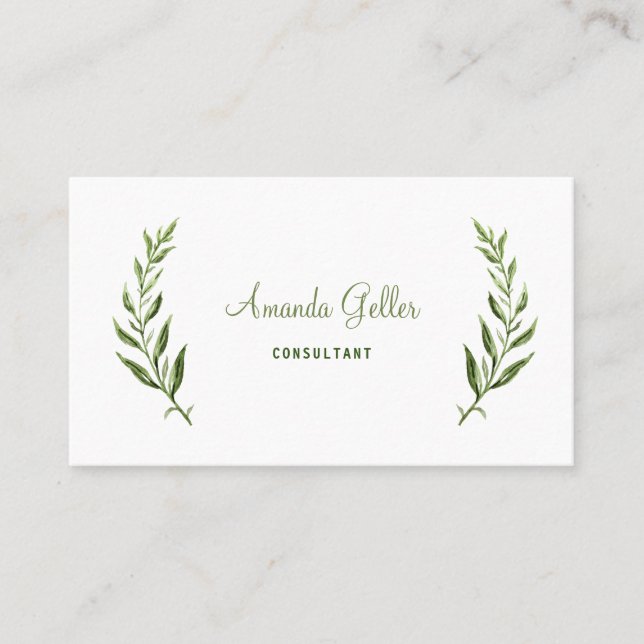 Tarjeta de visita con plantas acuáticas. (Anverso)