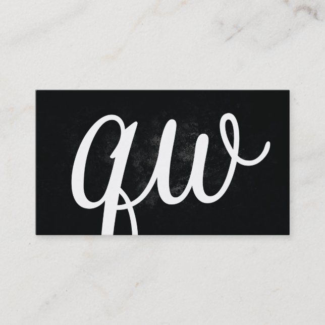 Tarjeta De Visita Con serifa | Monograma | Negro (Anverso)