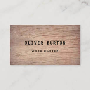 Tarjeta de visita con textura de madera.