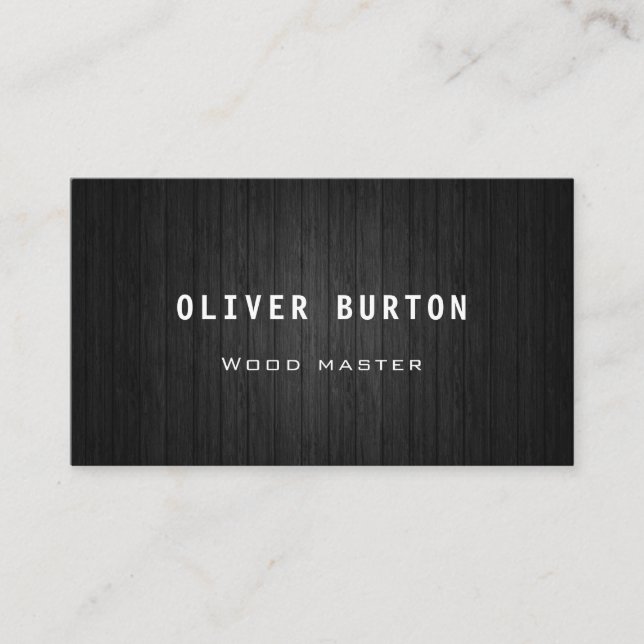 Tarjeta de visita con textura de madera. (Anverso)