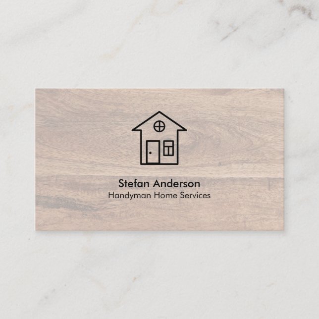 Tarjeta de visita con textura de madera (Anverso)