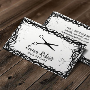 Tarjeta De Visita Con un marco elegante de cuero gótico y negro