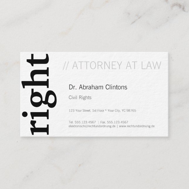 Tarjeta De Visita Conceptos básicos del abogado (Anverso)