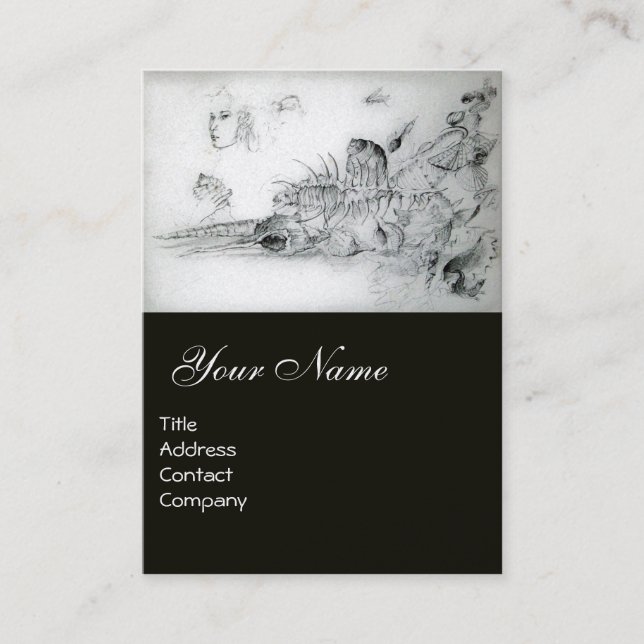 Tarjeta De Visita Conchas de mar con joven Muchacha Papel Perla Blan (Anverso)