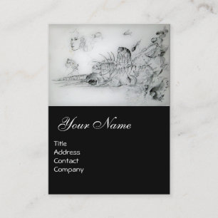 TARJETA DE VISITA CONCHAS DE MAR CON JOVEN MUJER