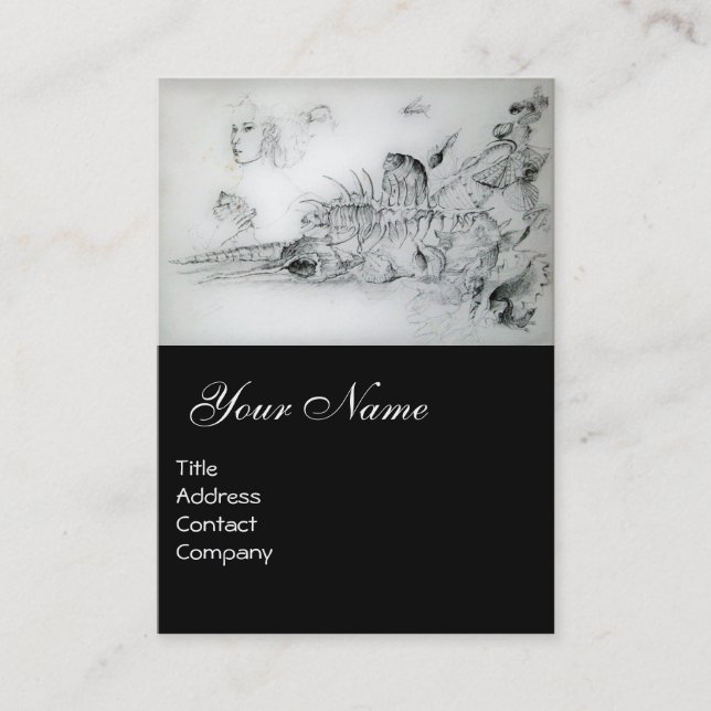 TARJETA DE VISITA CONCHAS DE MAR CON NIÑA (Anverso)