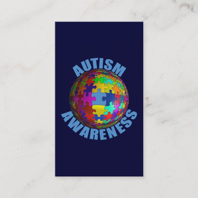 Tarjeta De Visita Conciencia del autismo del mundo (Anverso)