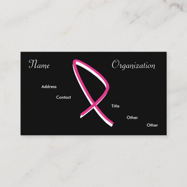 Tarjeta De Visita Conciencia del cáncer de pecho (Anverso)