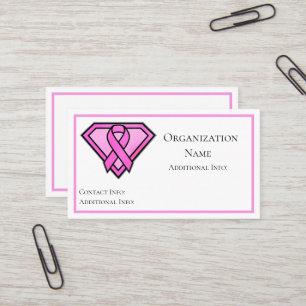 Tarjeta De Visita Conciencia sobre el cáncer de mama Diamante Logoti