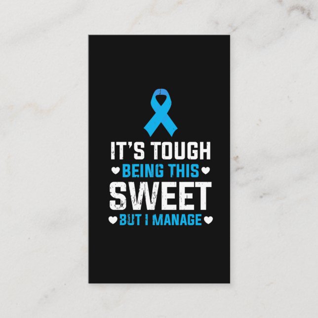 Tarjeta De Visita Conciencia sobre la diabetes Guerrero de la insuli (Anverso)