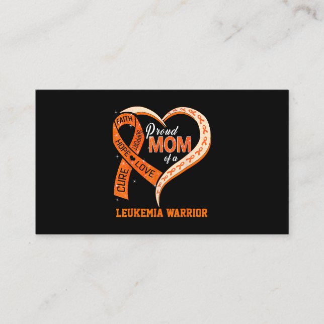 Tarjeta De Visita Conciencia Sobre La Leucemia Orgullosa Mamá De Un  (Anverso)