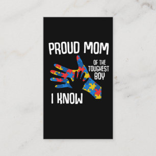 Tarjeta De Visita Concienciación sobre autismo Orgullosa Mamá Niñ