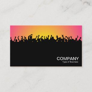 Tarjeta De Visita Concierto 02 - Negro con amarillo y rosa caliente