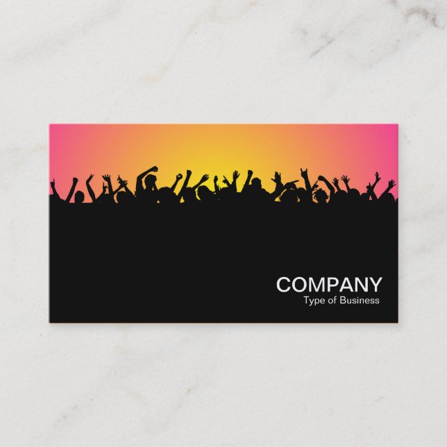 Tarjeta De Visita Concierto 02 - Negro con amarillo y rosa caliente (Anverso)