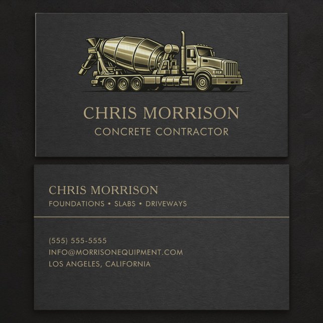 Tarjeta De Visita Concrete Contractor Services Professional  (Subido por el creador)