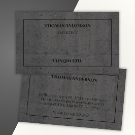 Tarjeta De Visita Concreto moderno negro y gris