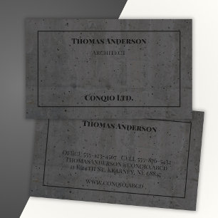 Tarjeta De Visita Concreto moderno negro y gris