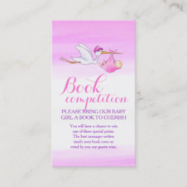 Tarjeta De Visita Concurso de libros sobre la ducha para bebés chica