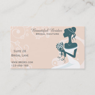 Tarjeta De Visita Concurso de novias, ropa de novia, diseños de vest