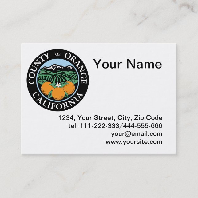 Tarjeta De Visita Condado de Sello Naranja (Anverso)