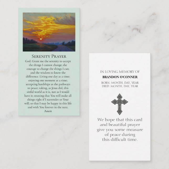 Tarjeta De Visita Condolencias sentidas San Luis Sunrise Purple (Anverso / Reverso)