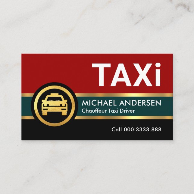 Tarjeta De Visita Conducción de Taxi Gold Lines (Anverso)