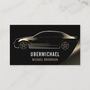 Tarjeta De Visita Conductor Coche Metálico Negro logo dorado Auto