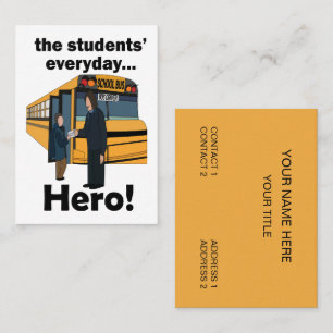 Tarjeta De Visita Conductor de Autobús Escolar Héroe de los Estudian