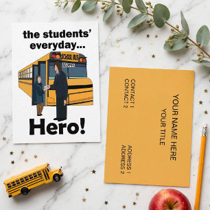 Tarjeta De Visita Conductor de Autobús Escolar Héroe de los Estudian