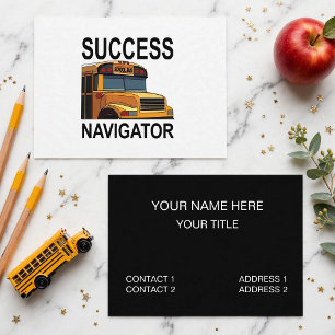Tarjeta De Visita Conductor de Autobús Escolar Success Navigator