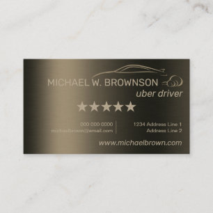 Tarjeta De Visita Conductor de automóvil de oro metálico