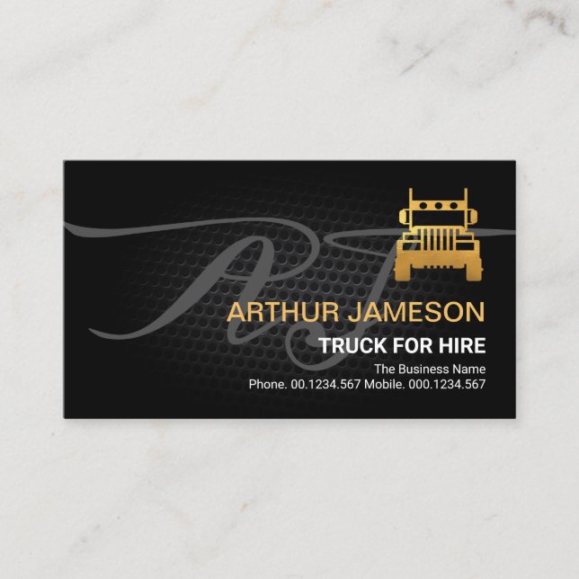 Tarjeta De Visita Conductor de Camión Gold de Mesh Vignette Black Wi (Anverso)