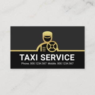 Tarjeta De Visita Conductor de chófer de oro conduciendo