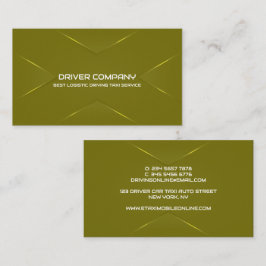 Tarjeta De Visita Conductor de chófer elegante verde oliva