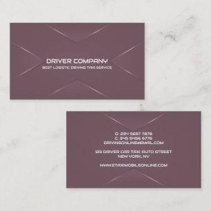 Tarjeta De Visita Conductor de chófer morado elegante