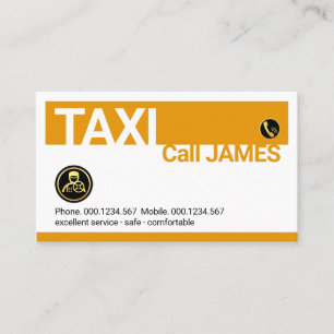 Tarjeta De Visita Conductor de Coche de Taxi Amarillo Capas