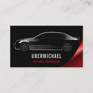 Tarjeta De Visita Conductor de Coche Negro Rojo Oficina de Reparació